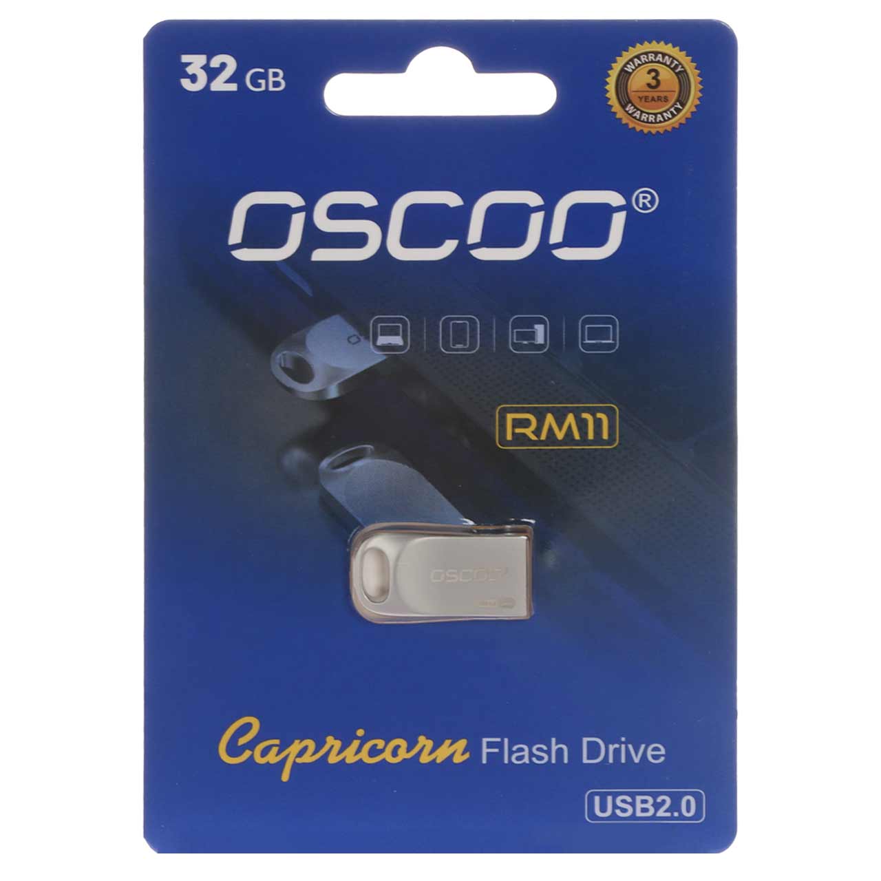 OSCOO RM11 Capricorn USB2.0 Flash Memory - 32GB (گارانتی سورین) نقره ای