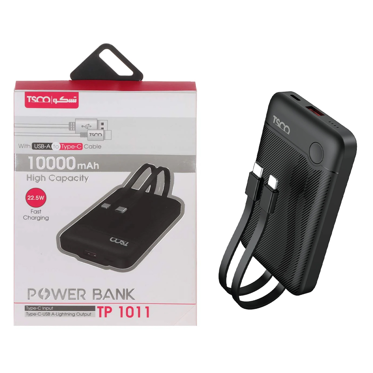 پاوربانک فست شارژ TSCO 10000mAh مدل TP 1011 22.5W - مشکی