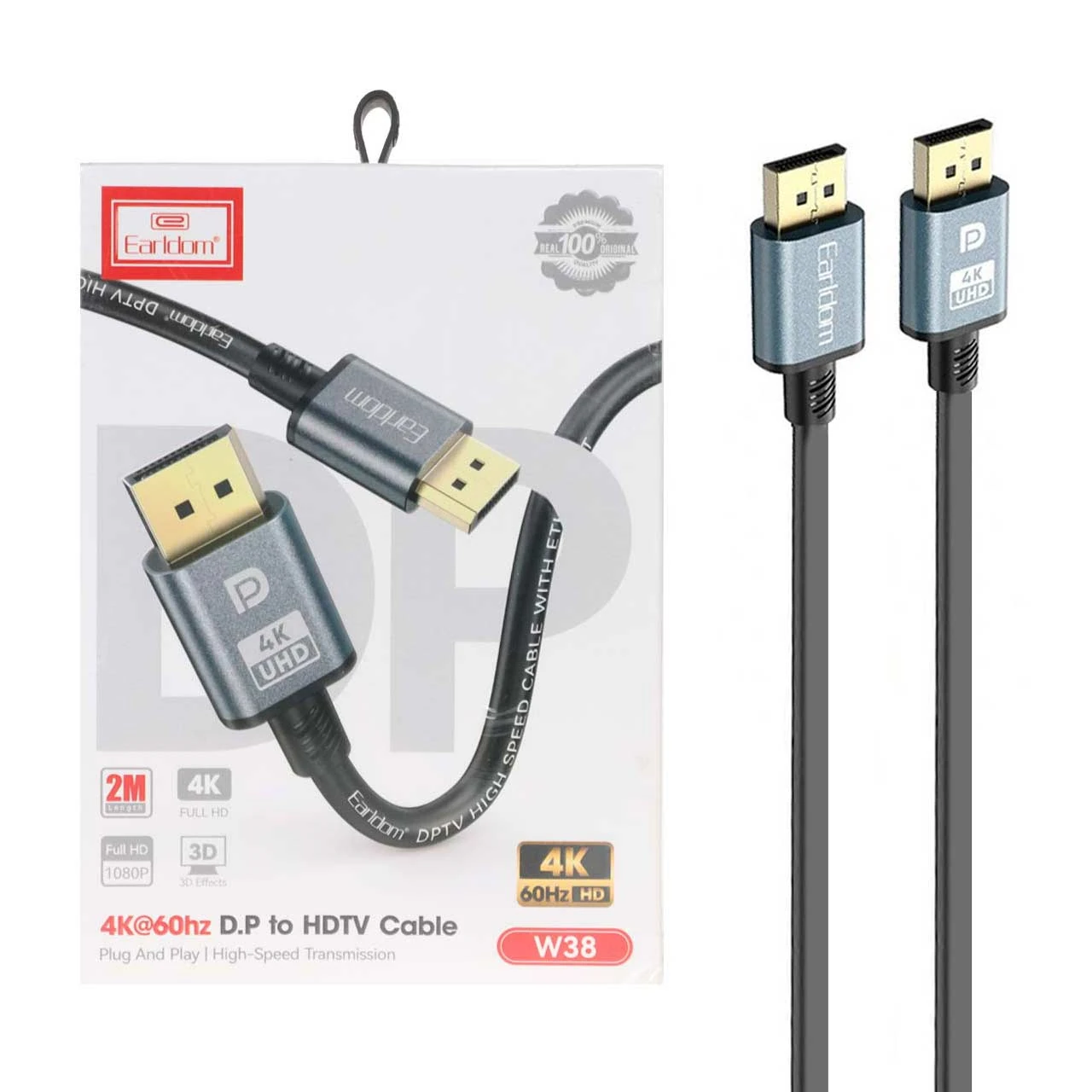 کابل 2 متری 4K Earldom HDMI مدل ET-W38 - مشکی