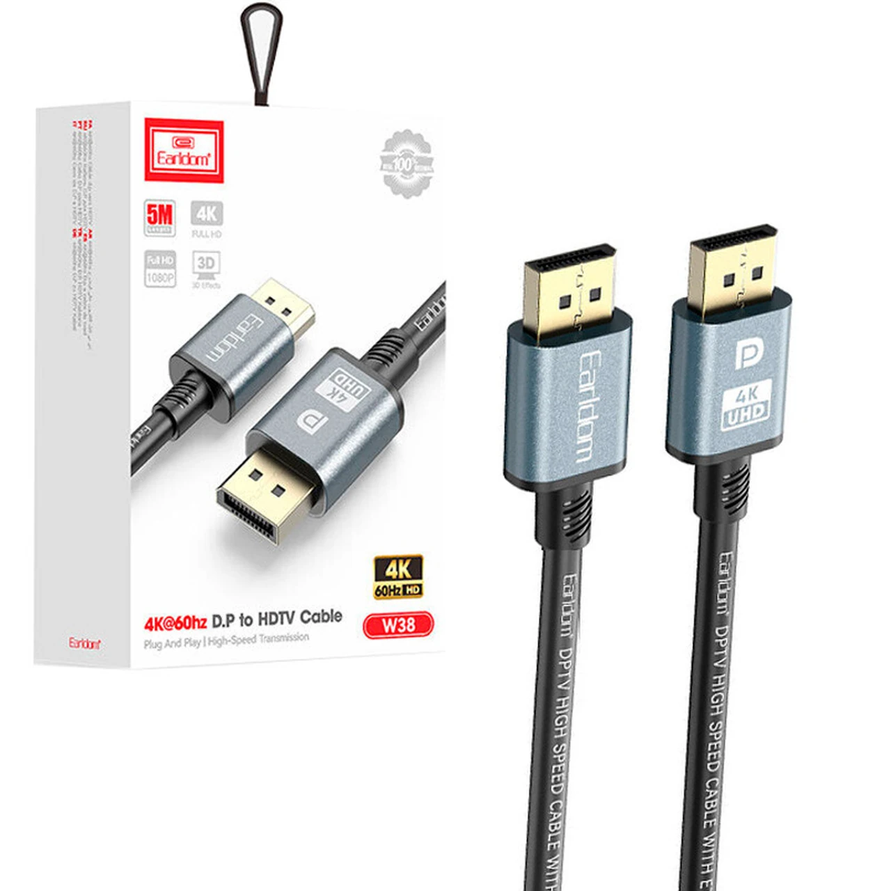 کابل 5 متری 4K Earldom HDMI مدل ET-W38 - مشکی