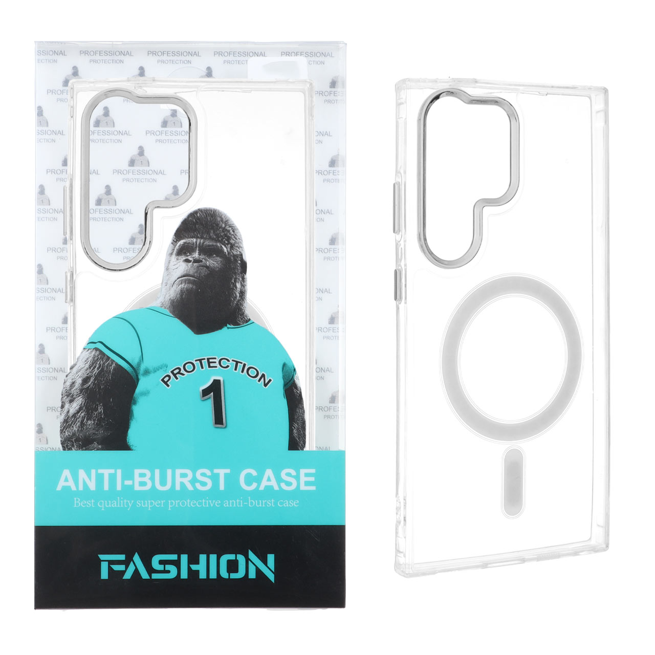 قاب شفاف Anti Burst دور ژله ای MagSafe مدل Samsung Galaxy S24 Ultra (پک دار)