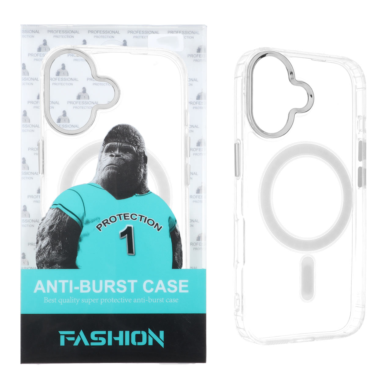 قاب شفاف Anti Burst دور ژله ای MagSafe مدل Apple iPhone 16 (پک دار)
