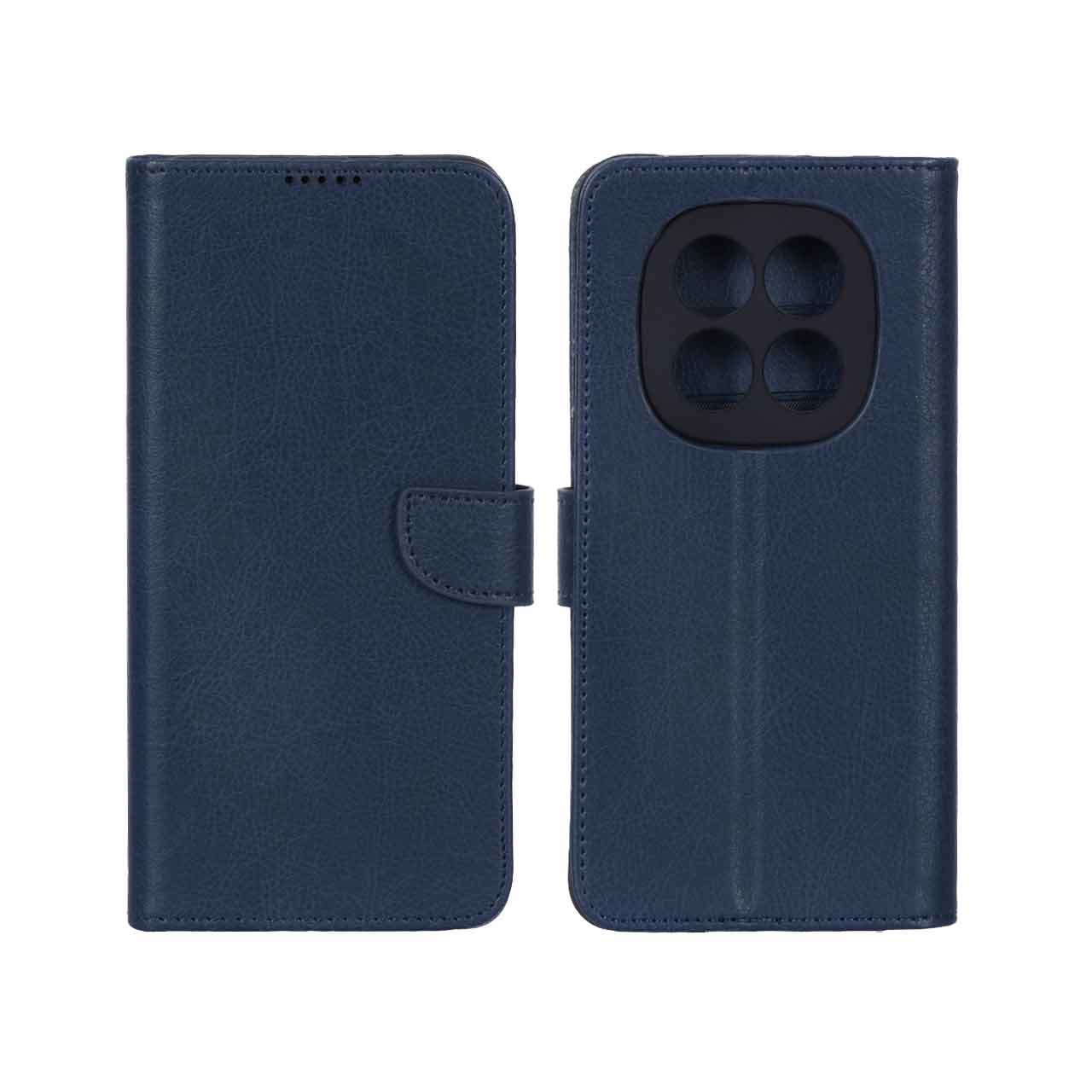 کیف چرمی موبایل مگنتی محافظ لنزدار KRF مدل Xiaomi Redmi Note 15 Pro 4G - سرمه ای