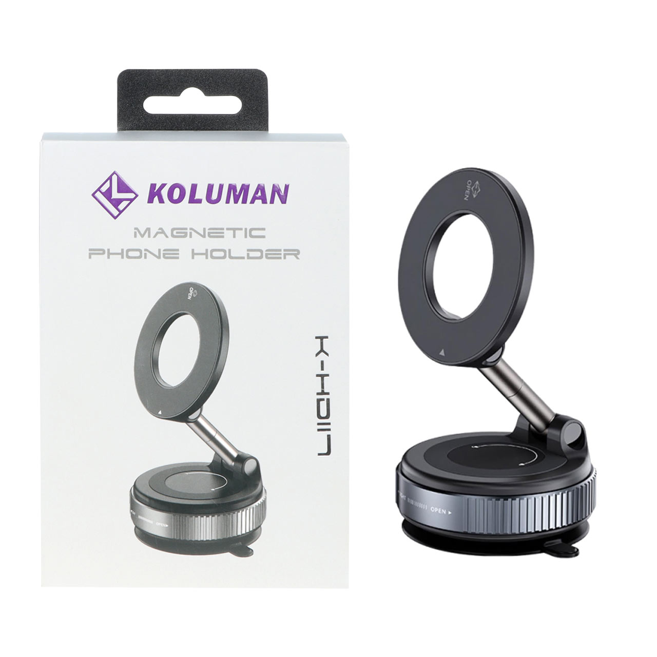 هولدر گوشی موبایل وکیومی Koluman مدل K-HD117 - مشکی (پک ضعیف)