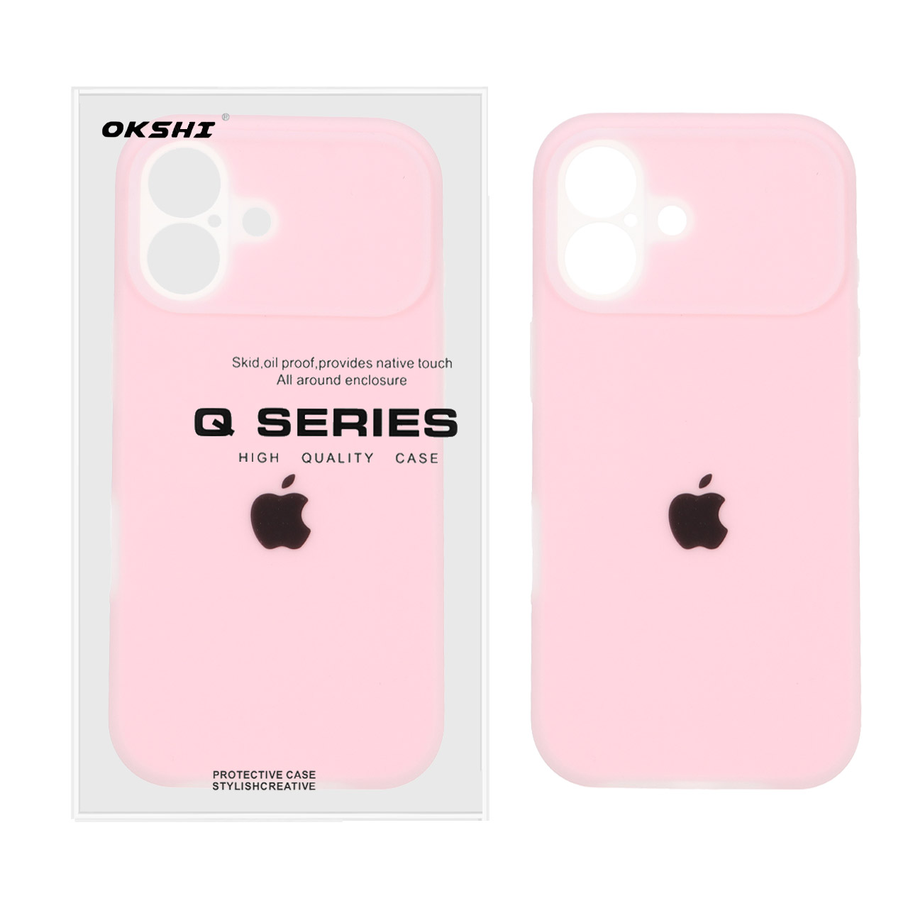 قاب Q Series سیلیکونی پاستیلی Apple iPhone 17 - صورتی روشن (پک دار)