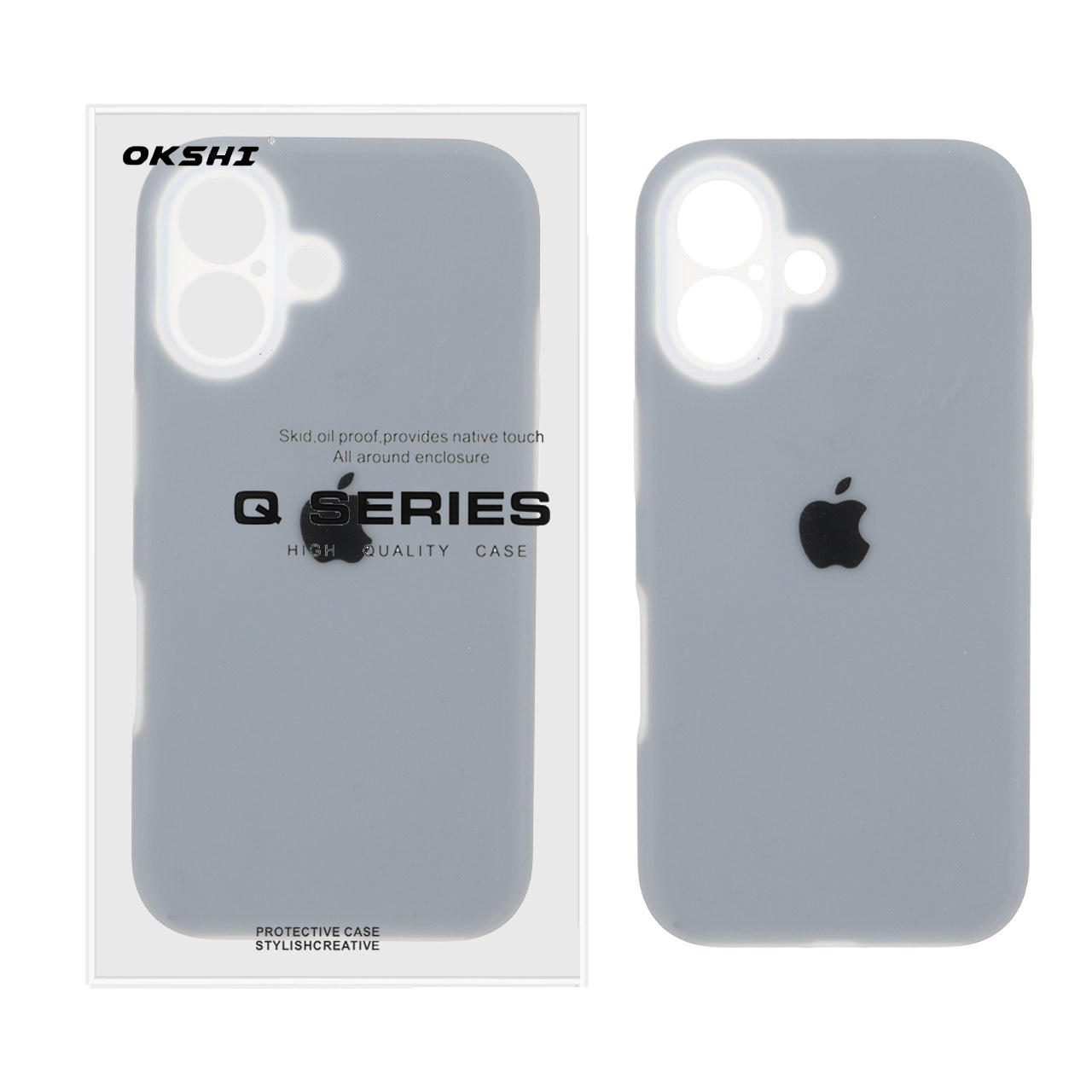 قاب Q Series سیلیکونی پاستیلی Apple iPhone 17 - خاکستری کد 1 (پک دار)