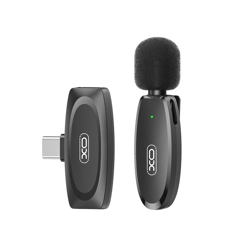 میکروفون یقه ای بی سیم XO Type-C مدل MKF08A - مشکی (پک ضعیف)