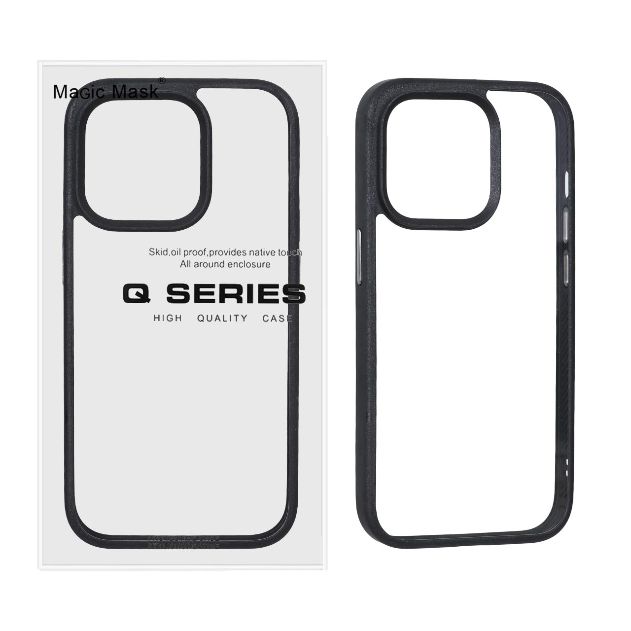 قاب اورجینال Q Series شفاف Ice مدل Apple iPhone 14 Pro - مشکی (پک دار)