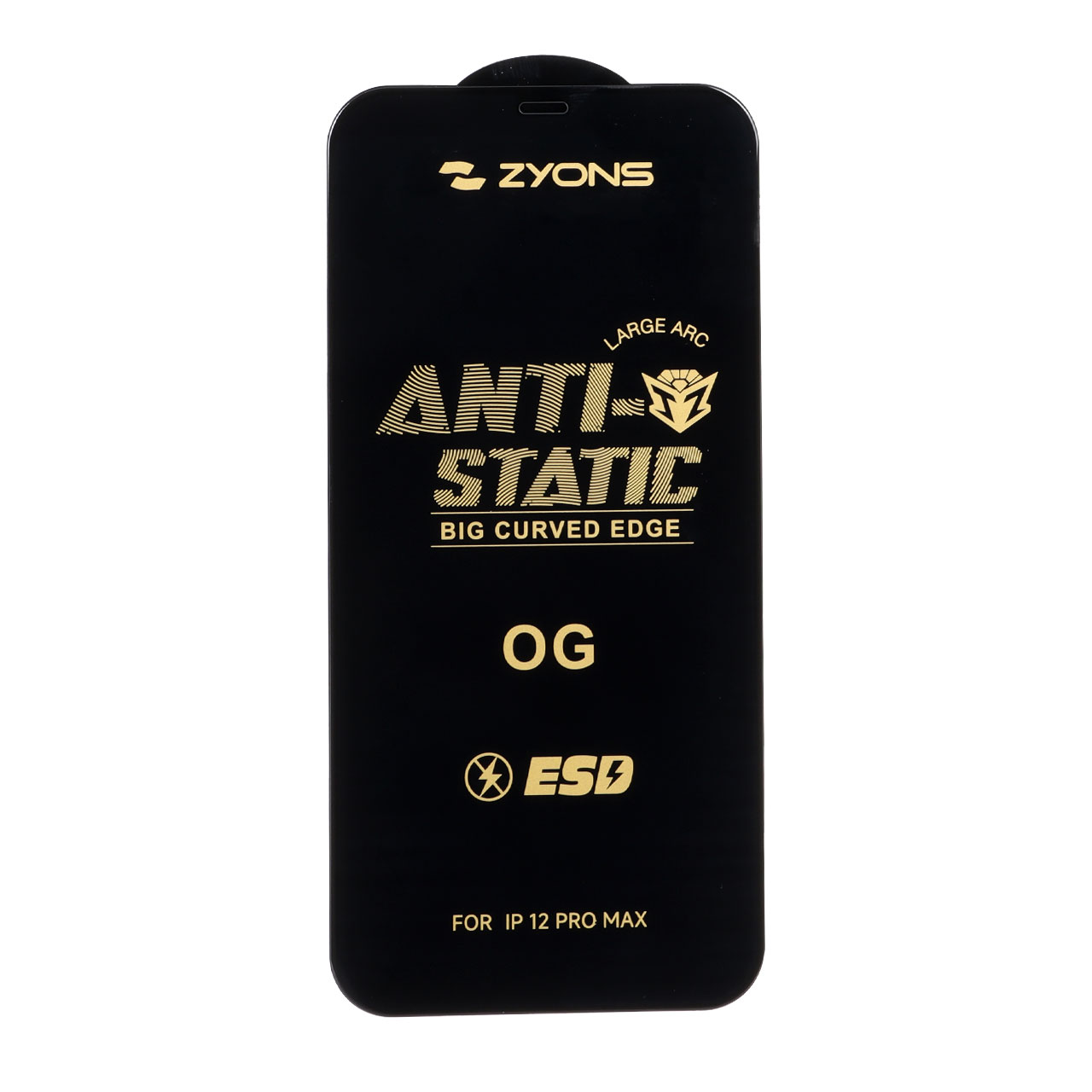 محافظ صفحه نمایش شیشه ای Full Cover ESD Anti Static - Zyons OG مدل Apple iPhone 12 Pro Max
