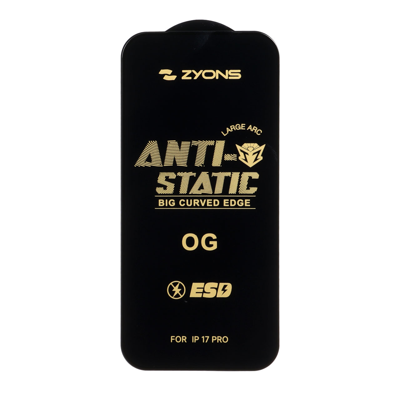 محافظ صفحه نمایش شیشه ای Full Cover ESD Anti Static - Zyons OG مدل Apple iPhone 17 Pro