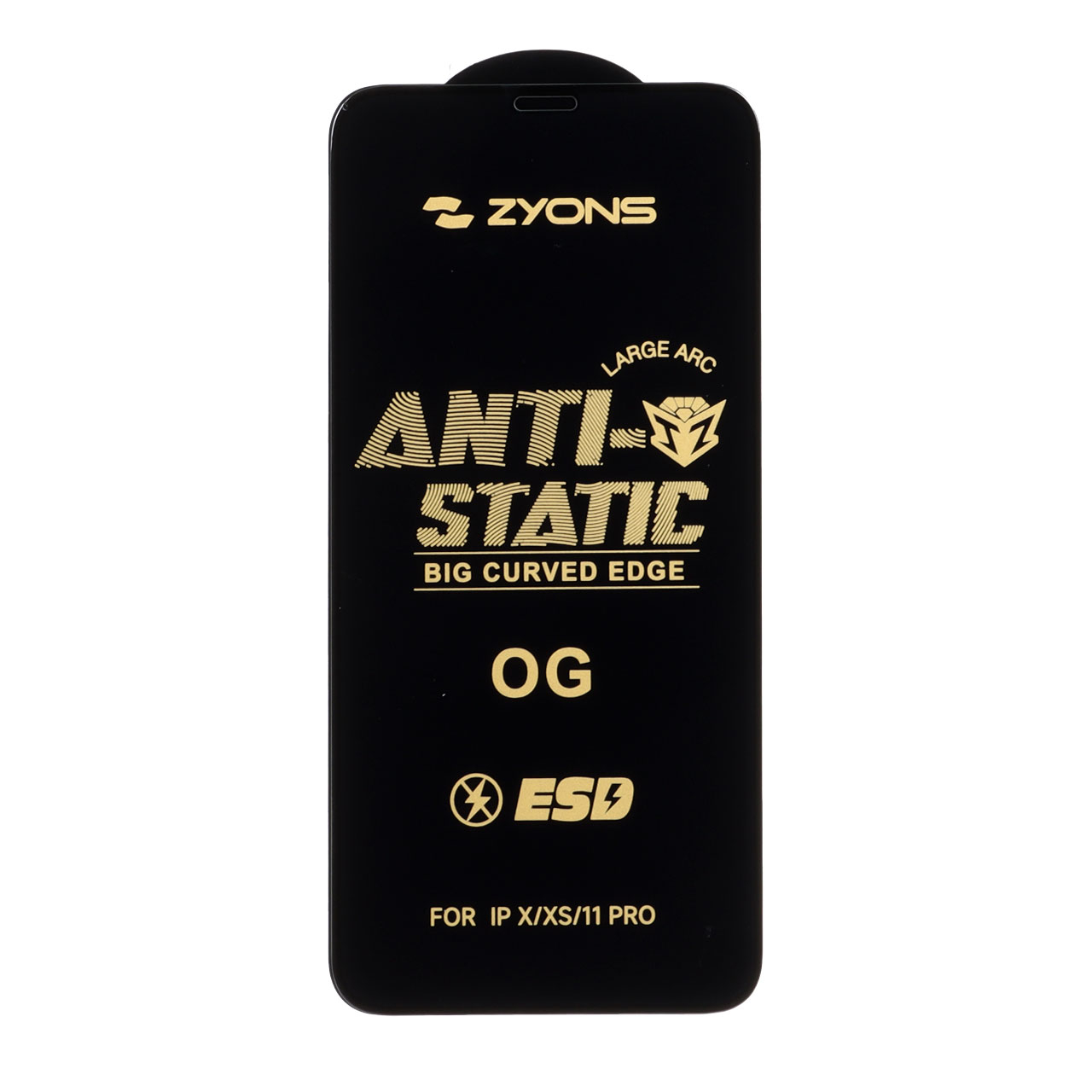 محافظ صفحه نمایش شیشه ای Full Cover ESD Anti Static - Zyons OG مدل Apple iPhone 11 Pro / iPhone XS / iPhone X