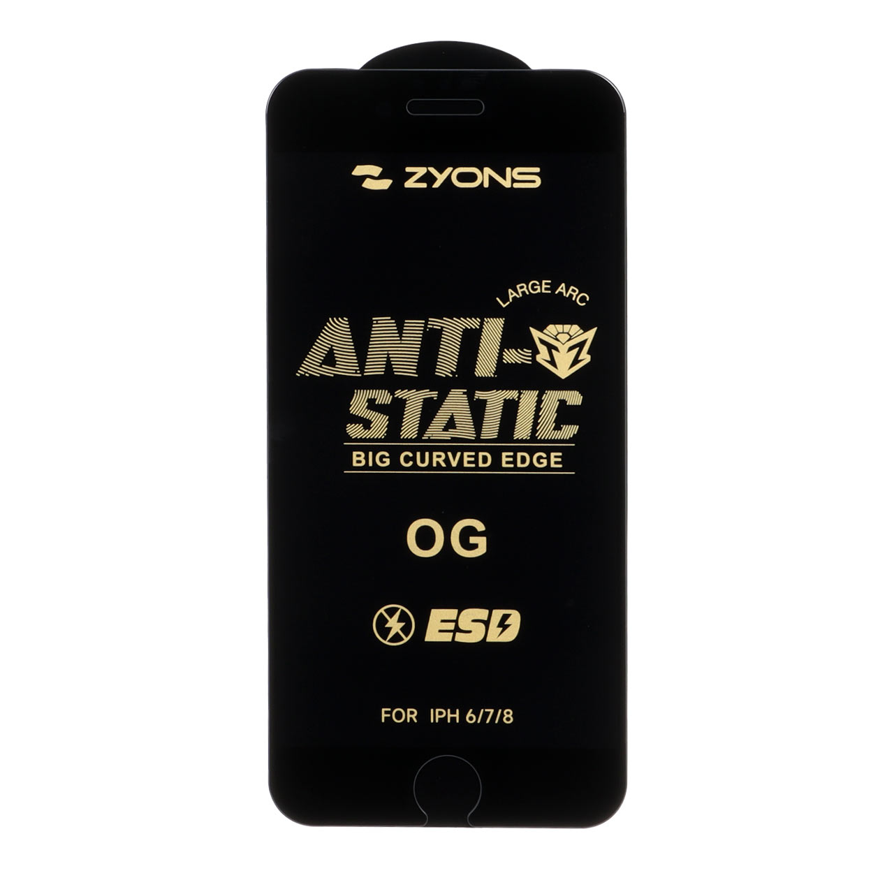 محافظ صفحه نمایش شیشه ای Full Cover ESD Anti Static - Zyons OG مدل Apple iPhone 6 / iPhone 7 / iPhone 8 / iPhone SE (2020) / SE (2022)