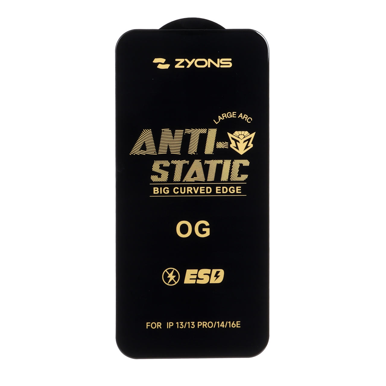 محافظ صفحه نمایش شیشه ای Full Cover ESD Anti Static - Zyons OG مدل Apple iPhone 13 / iPhone 13 Pro / iPhone 14 / 16e