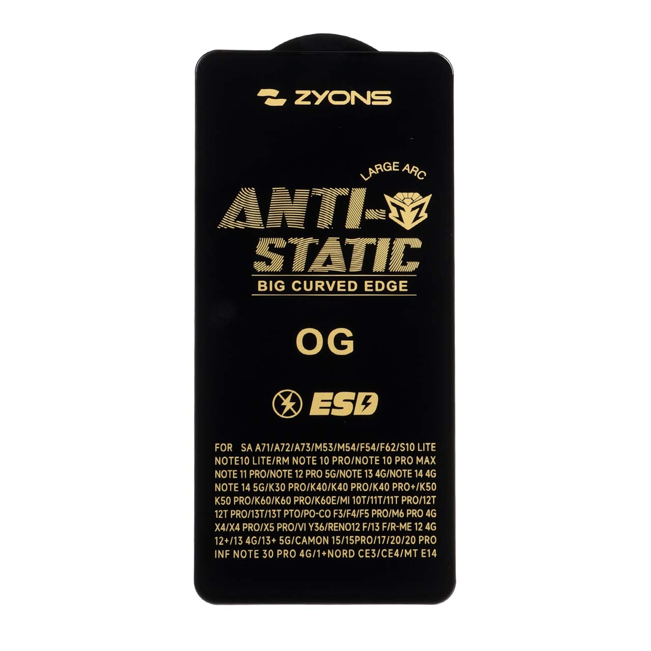 محافظ صفحه نمایش شیشه ای Full Cover ESD Anti Static - Zyons OG مدل Xiaomi Poco X7 Pro 5G / Mi 14T / Mi 14T Pro / Redmi Note 13 Pro 5G / Poco X6 5G / Poco F6 5G / Poco F6 Pro 5G/ Note 13 5G/ Xiaomi Poco X6 Pro 5G