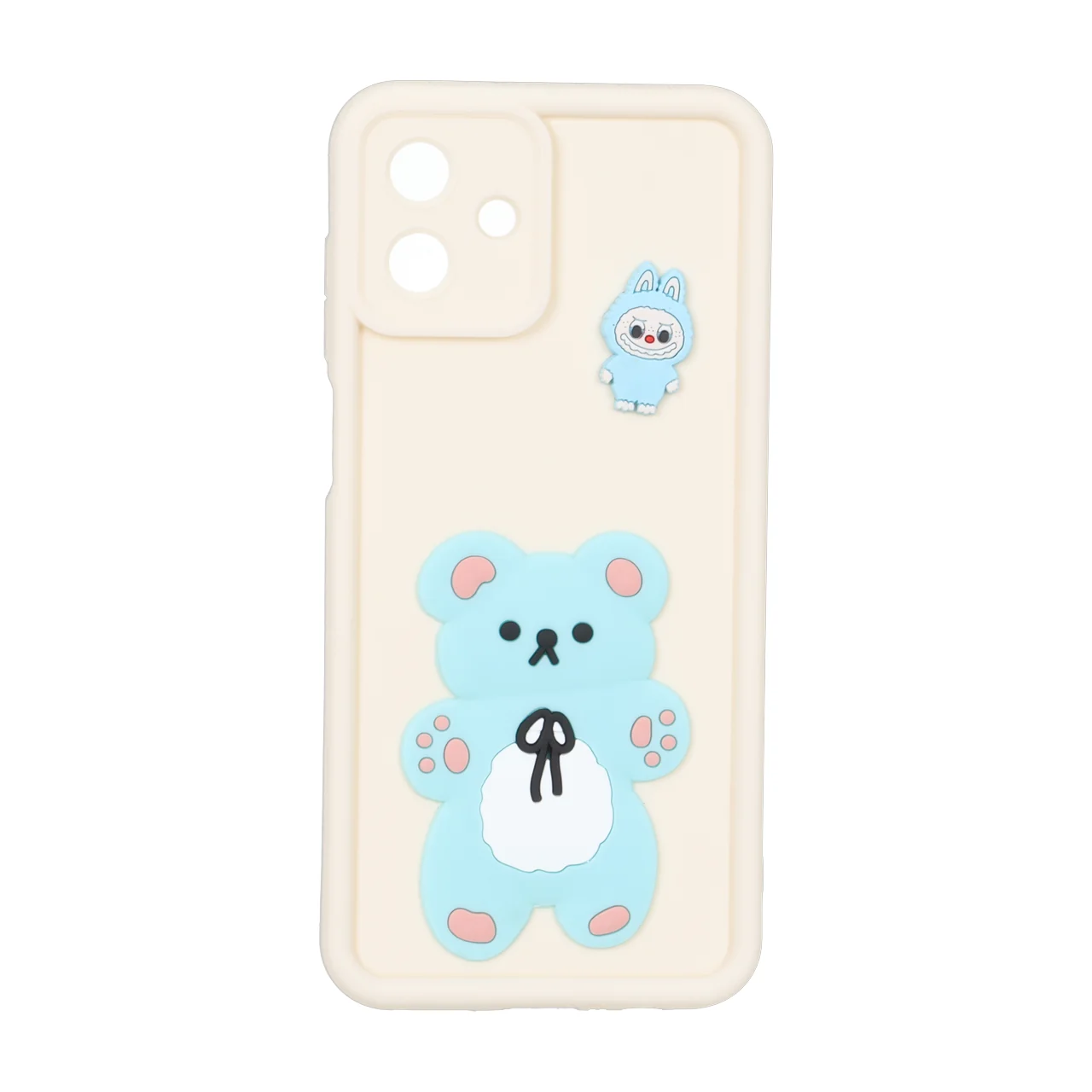 قاب Solid Case عروسک برجسته محافظ لنزدار Samsung Galaxy A07 - کرم