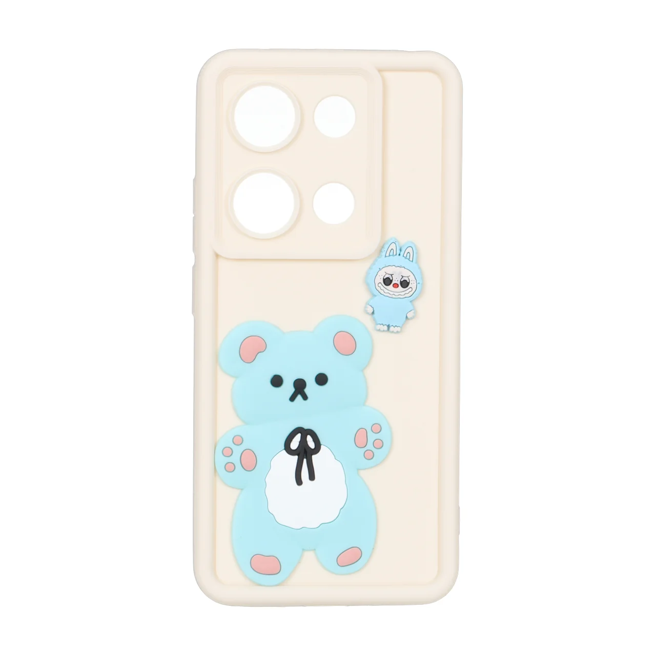 قاب Solid Case عروسک برجسته محافظ لنزدار Xiaomi Redmi Note 14S / Note 13 Pro 4G / Poco M6 Pro 4G - کرم