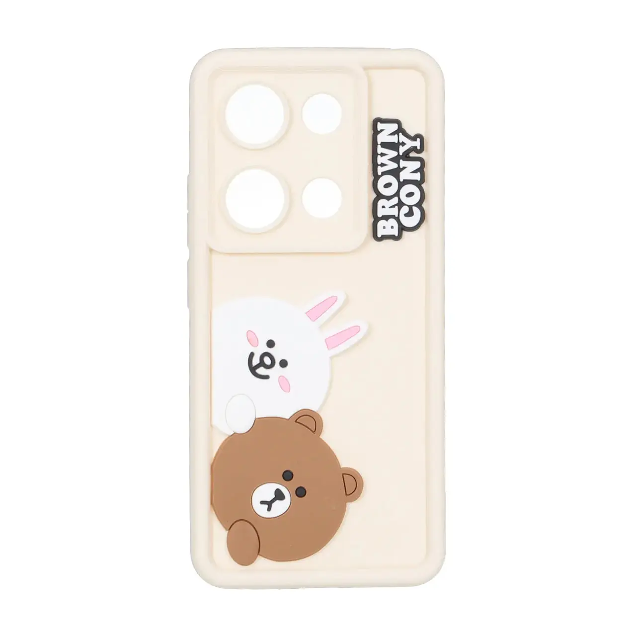 قاب Solid Case عروسک برجسته محافظ لنزدار Xiaomi Redmi Note 14S / Note 13 Pro 4G / Poco M6 Pro 4G - کرم کد 1