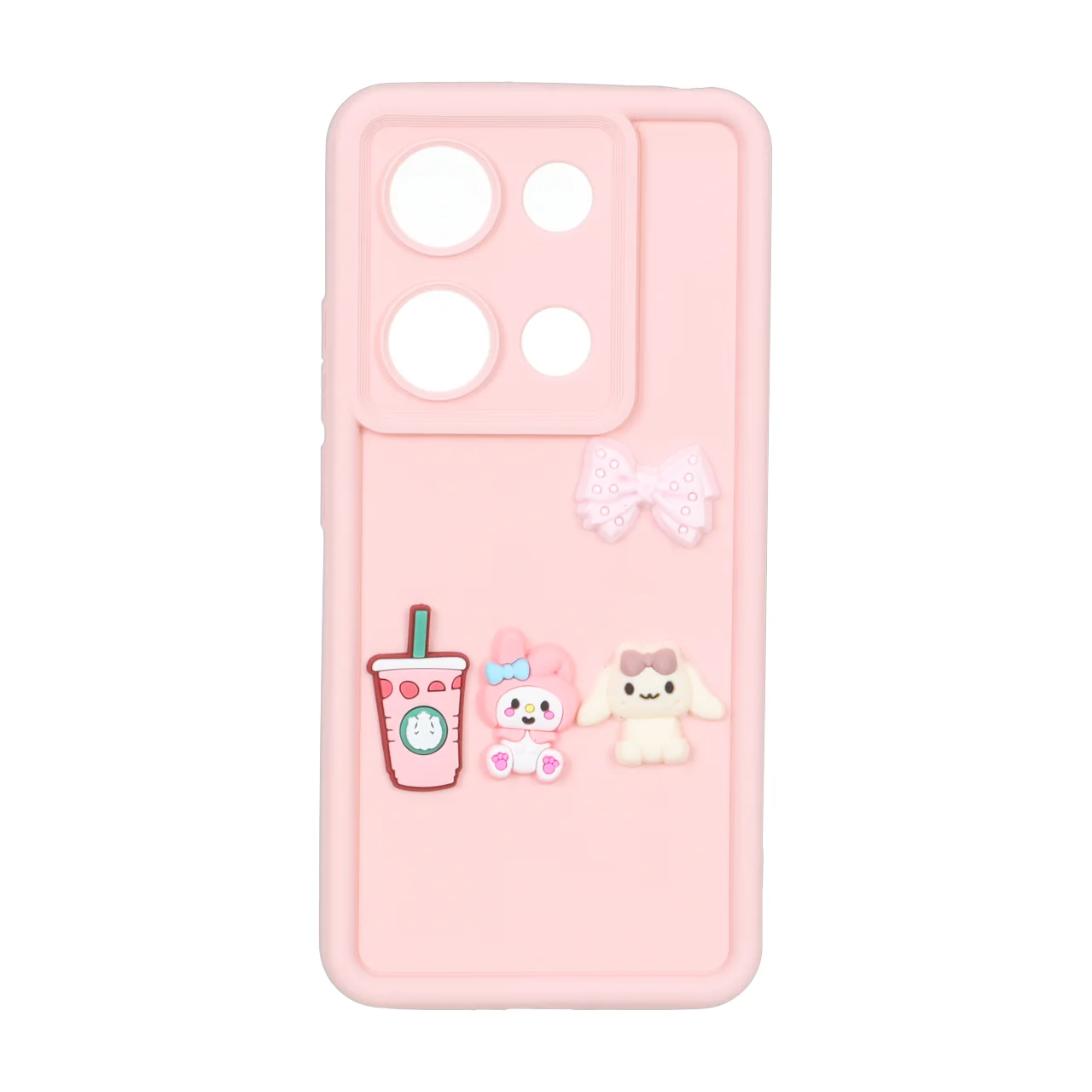 قاب Solid Case عروسک برجسته محافظ لنزدار Xiaomi Redmi Note 14S / Note 13 Pro 4G / Poco M6 Pro 4G - صورتی کد 1