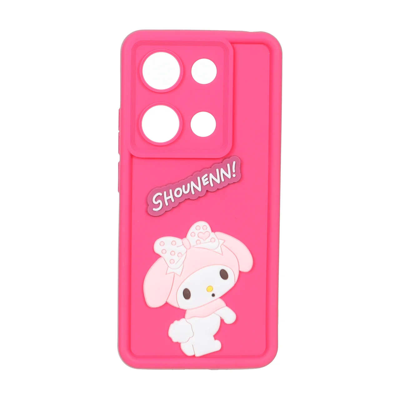 قاب Solid Case عروسک برجسته محافظ لنزدار Xiaomi Redmi Note 14S / Note 13 Pro 4G / Poco M6 Pro 4G - صورتی فانتزی