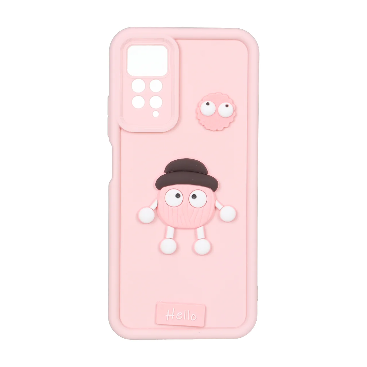 قاب Solid Case عروسک برجسته محافظ لنزدار Xiaomi Redmi Note 12 Pro 4G / Redmi Note 11 Pro - صورتی