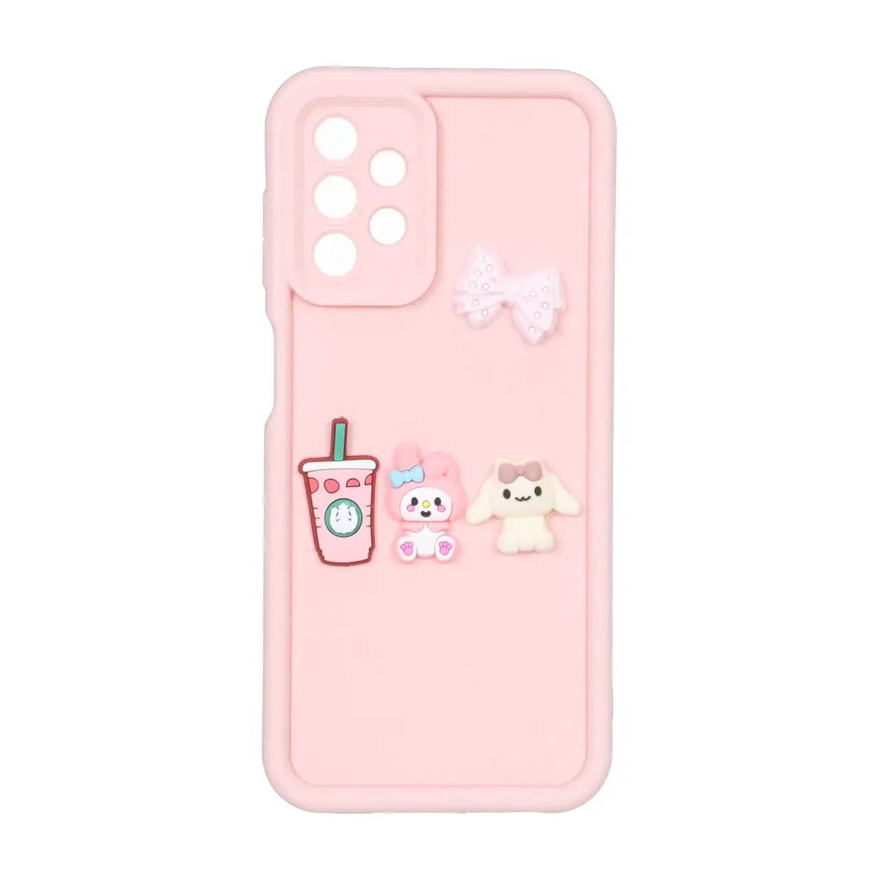 قاب Solid Case عروسک برجسته محافظ لنزدار Samsung Galaxy A13 4G - صورتی کد 1