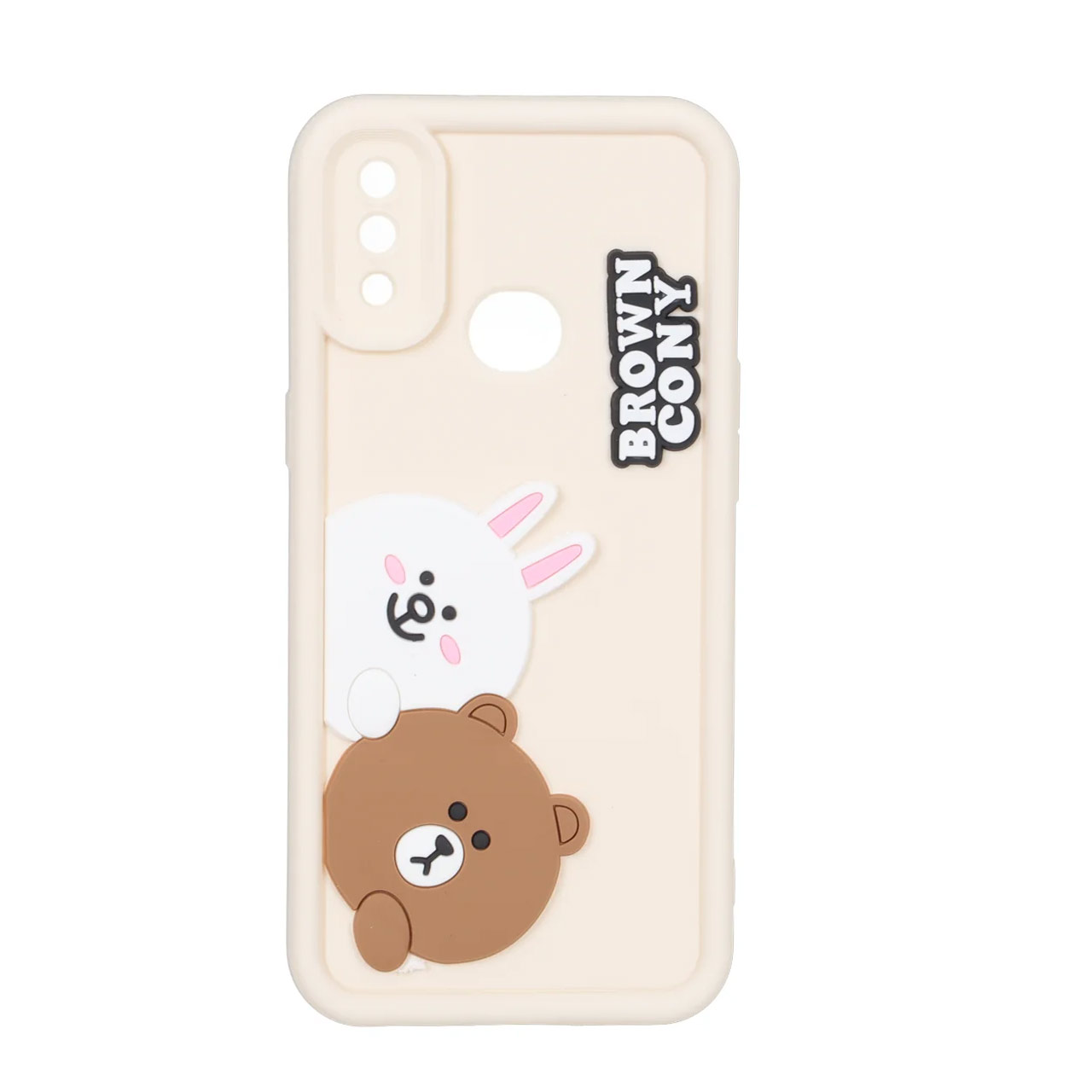 قاب Solid Case عروسک برجسته محافظ لنزدار Samsung Galaxy A10s - کرم کد 1