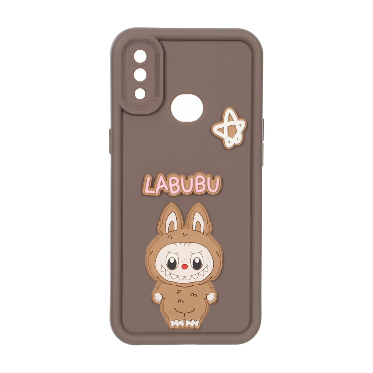 قاب Solid Case عروسک برجسته محافظ لنزدار Samsung Galaxy A10s - قهوه ای