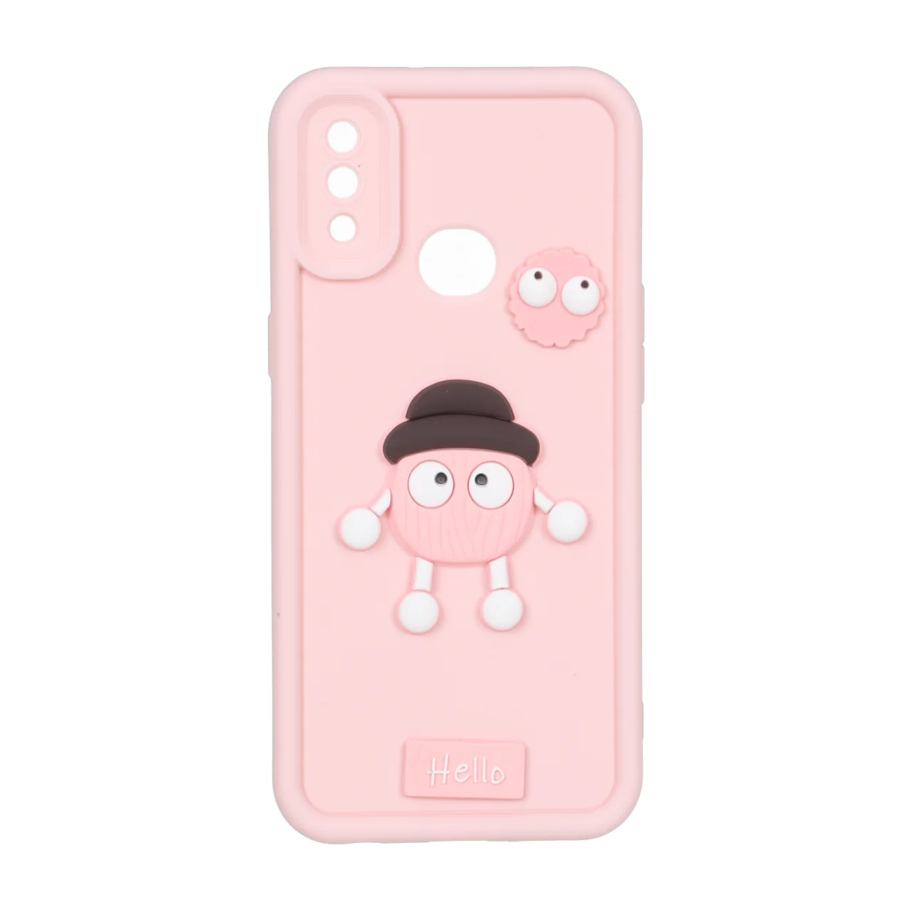 قاب Solid Case عروسک برجسته محافظ لنزدار Samsung Galaxy A10s - صورتی