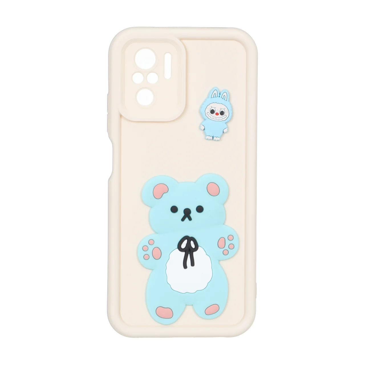 قاب Solid Case عروسک برجسته محافظ لنزدار Xiaomi Redmi Note 10 4G / Redmi Note 10S / Poco M5S - کرم