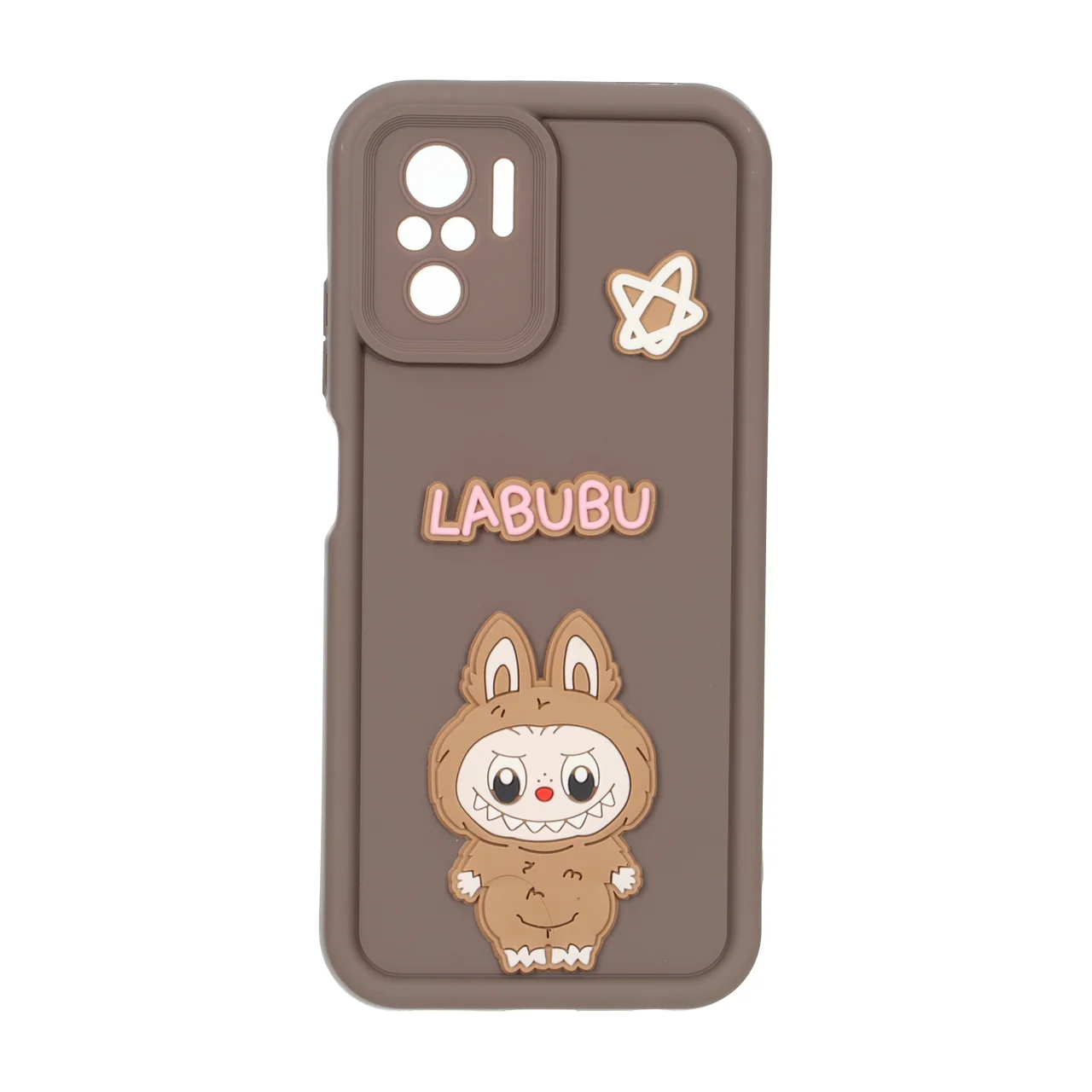 قاب Solid Case عروسک برجسته محافظ لنزدار Xiaomi Redmi Note 10 4G / Redmi Note 10S / Poco M5S - قهوه ای