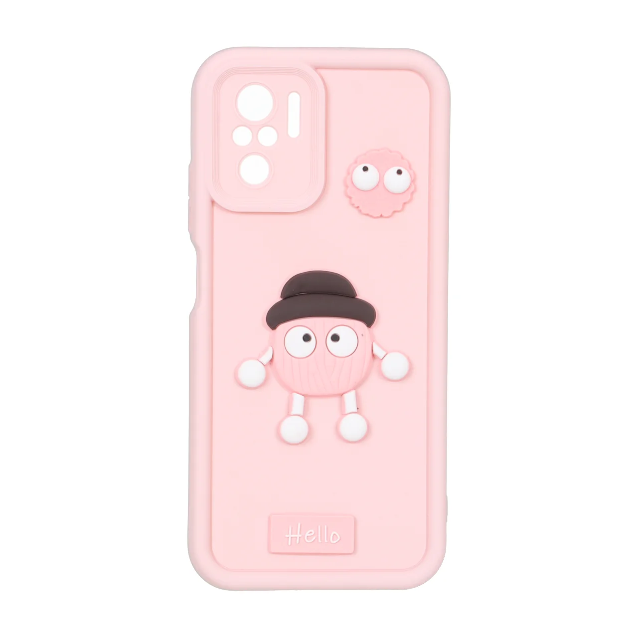 قاب Solid Case عروسک برجسته محافظ لنزدار Xiaomi Redmi Note 10 4G / Redmi Note 10S / Poco M5S - صورتی