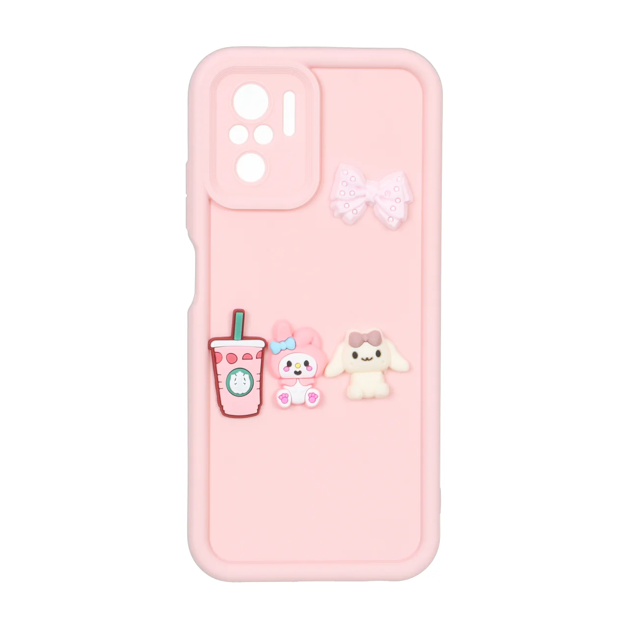 قاب Solid Case عروسک برجسته محافظ لنزدار Xiaomi Redmi Note 10 4G / Redmi Note 10S / Poco M5S - صورتی کد 1