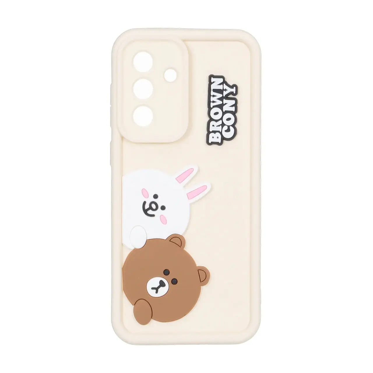 قاب Solid Case عروسک برجسته محافظ لنزدار Samsung Galaxy A56 / A36 - کرم کد 1