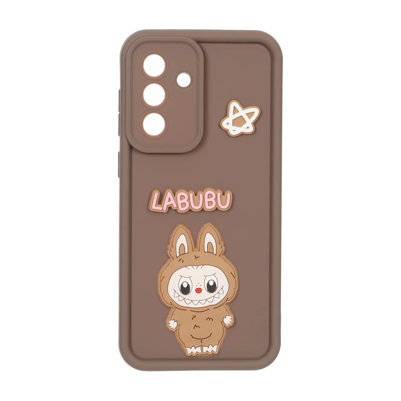 قاب Solid Case عروسک برجسته محافظ لنزدار Samsung Galaxy A56 / A36 - قهوه ای