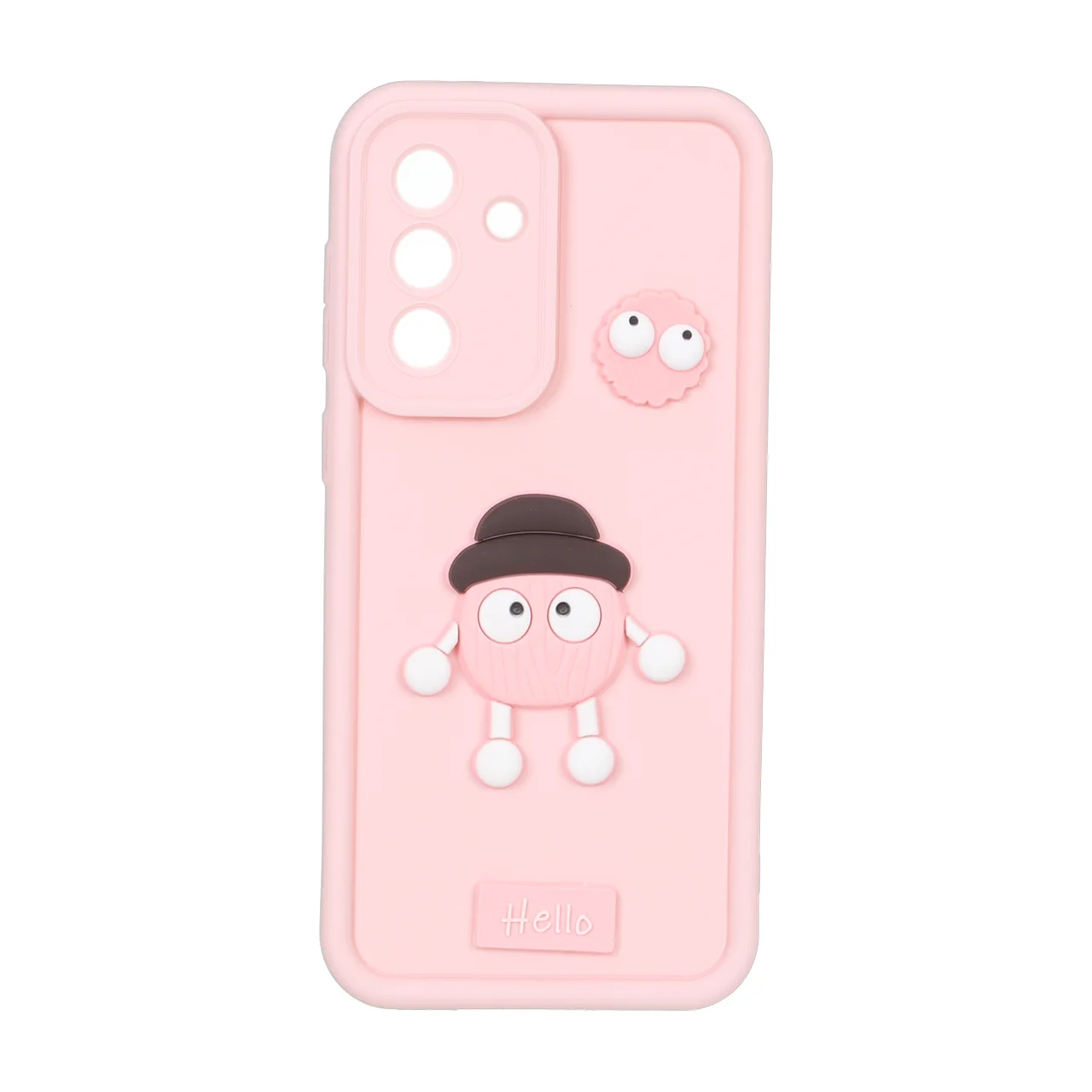 قاب Solid Case عروسک برجسته محافظ لنزدار Samsung Galaxy A56 / A36 - صورتی