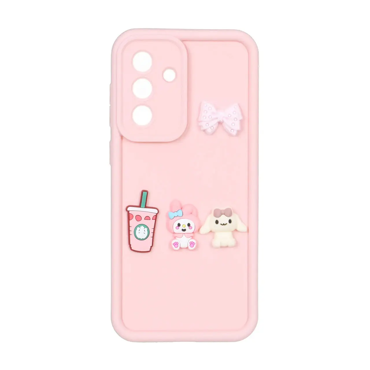 قاب Solid Case عروسک برجسته محافظ لنزدار Samsung Galaxy A56 / A36 - صورتی کد 1