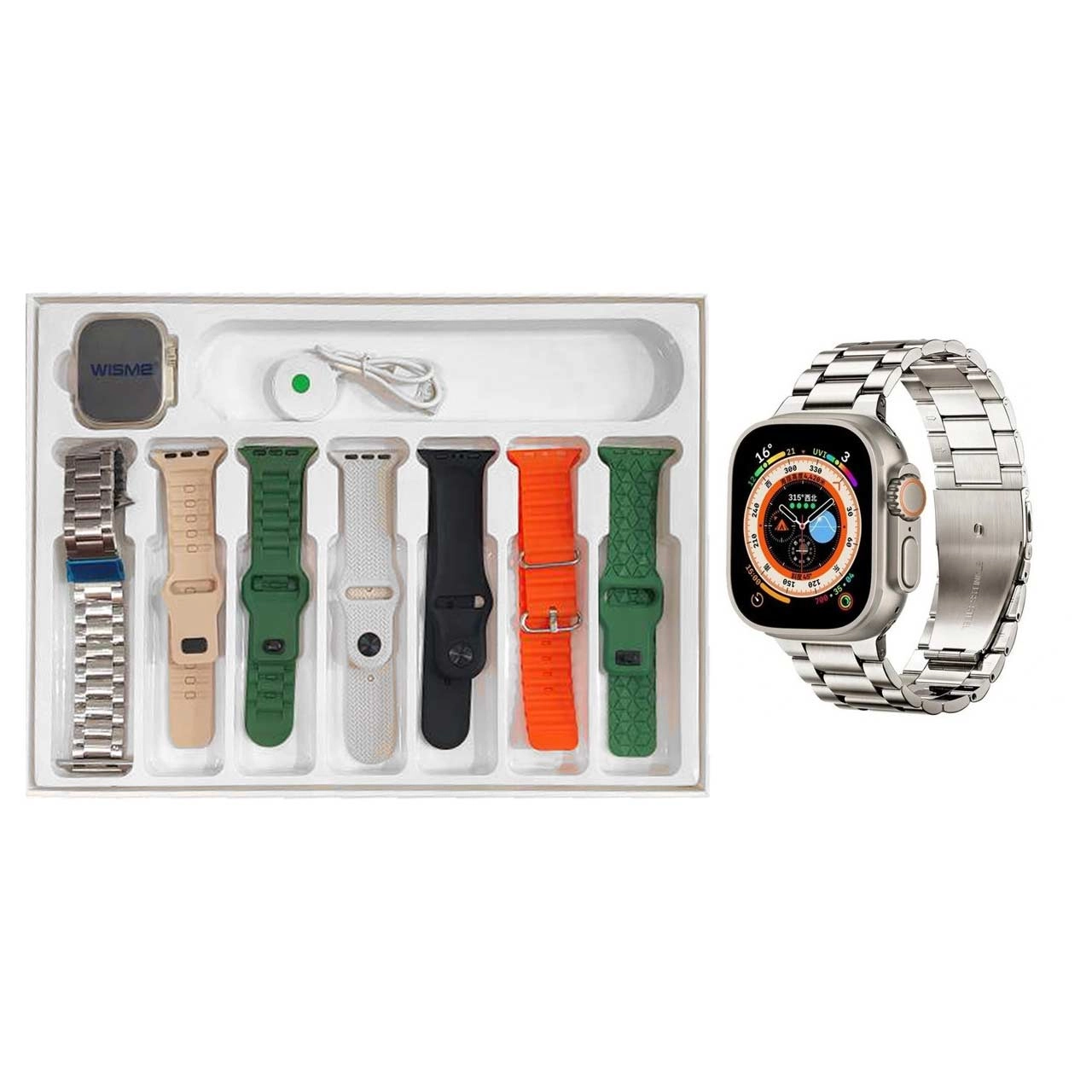 پک ساعت هوشمند WISME مدل WS-85 ULTRA 3 - نقره ای