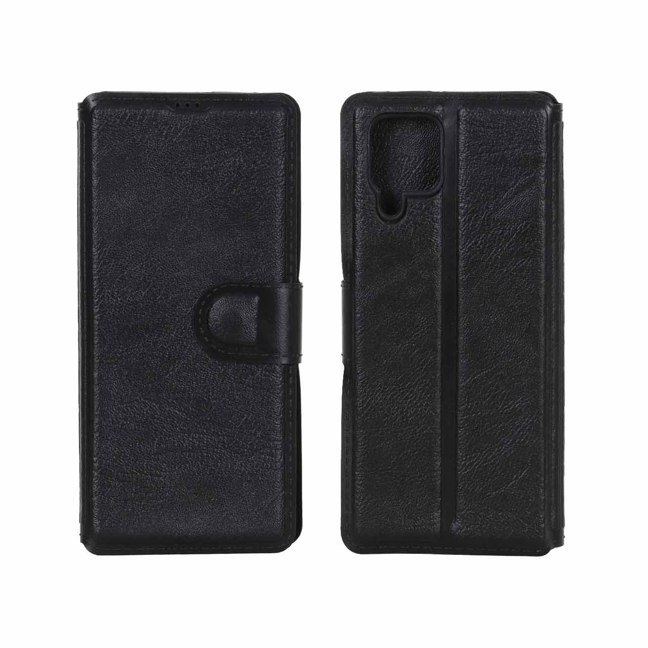 کیف موبایل چرمی مگنتی محافظ لنزدار Samsung Galaxy A22 4G / M32 4G / F22 - مشکی