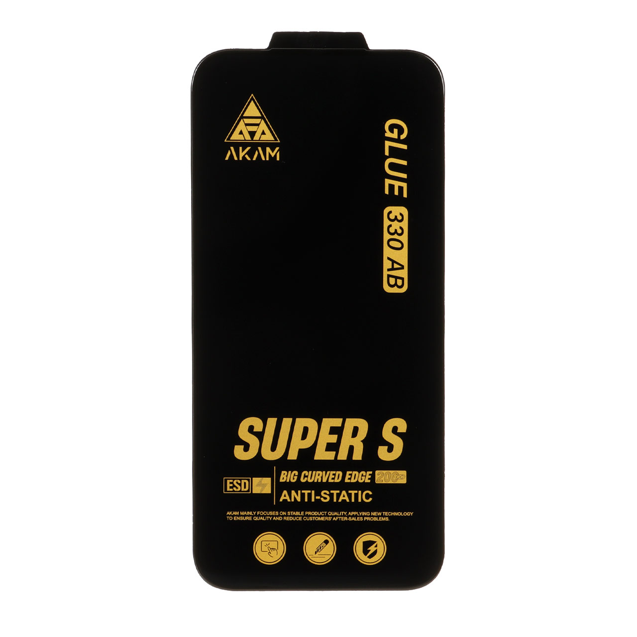 محافظ صفحه نمایش شیشه ای Full Cover Super S AKAM با چسب 330 مدل Apple iPhone 17 Pro Max