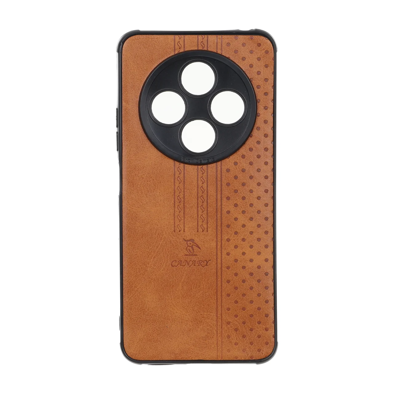 قاب طرح چرم CANARY نقطه چین Xiaomi Redmi 14C / Redmi A4 / Poco C75 - عسلی