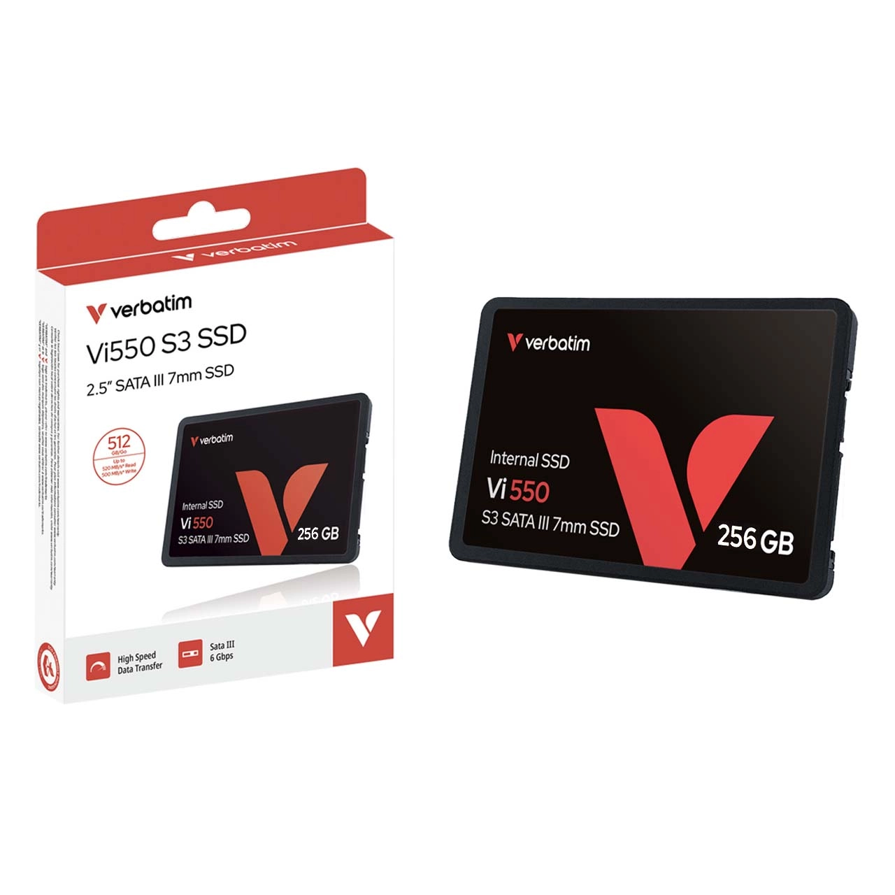 هارد Verbatim SSD مدل Vi550 S3 ظرفیت 256GB - مشکی (گارانتی متین)