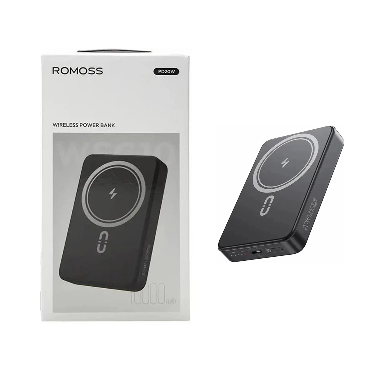 پاوربانک PD و فست شارژ Romoss 20000mAh مدل WSC10-121 20W - مشکی (گارانتی متین)