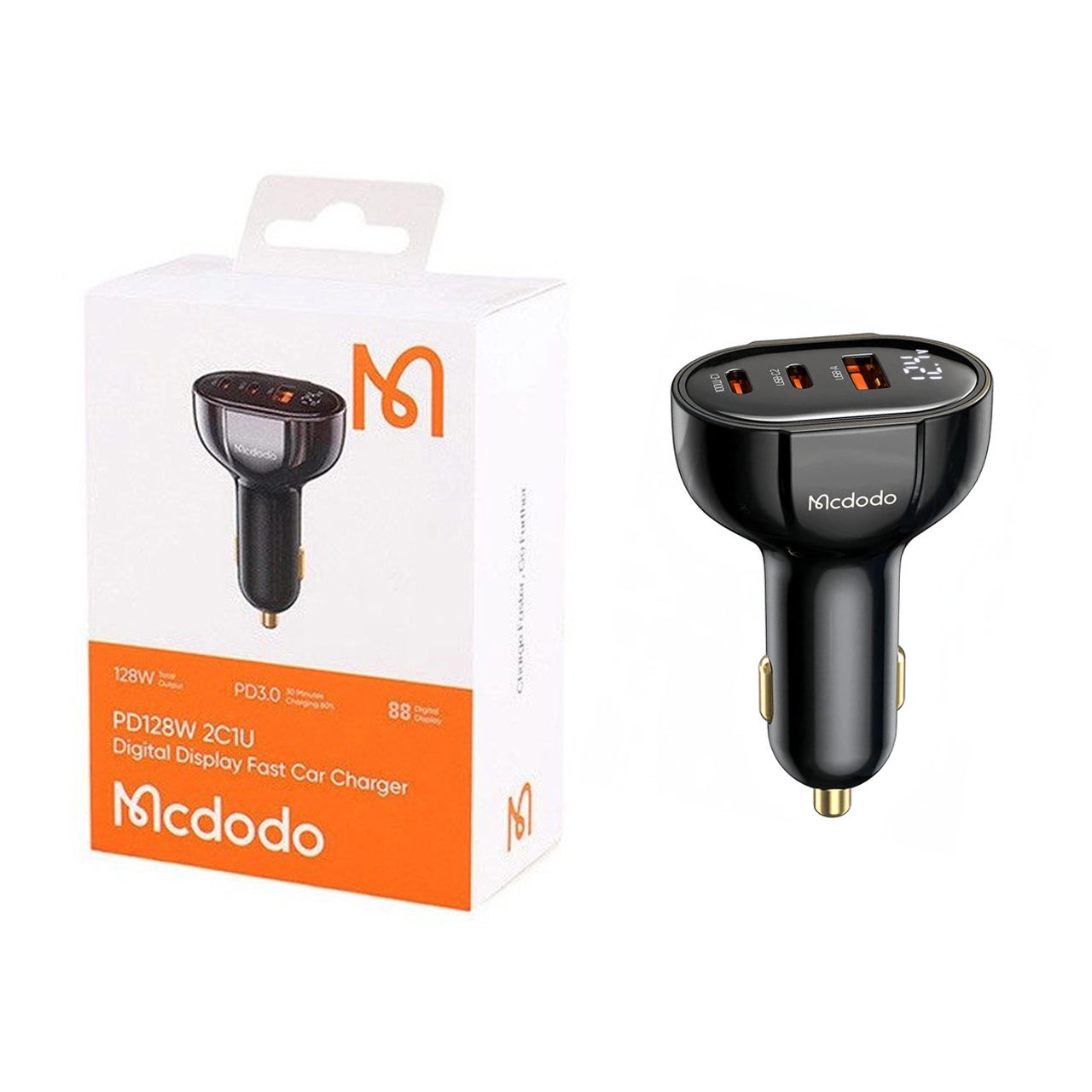 شارژر فندکی PD و فست سه پورت Mcdodo مدل CC-445 128W - مشکی - پک ضعیف (گارانتی متین)