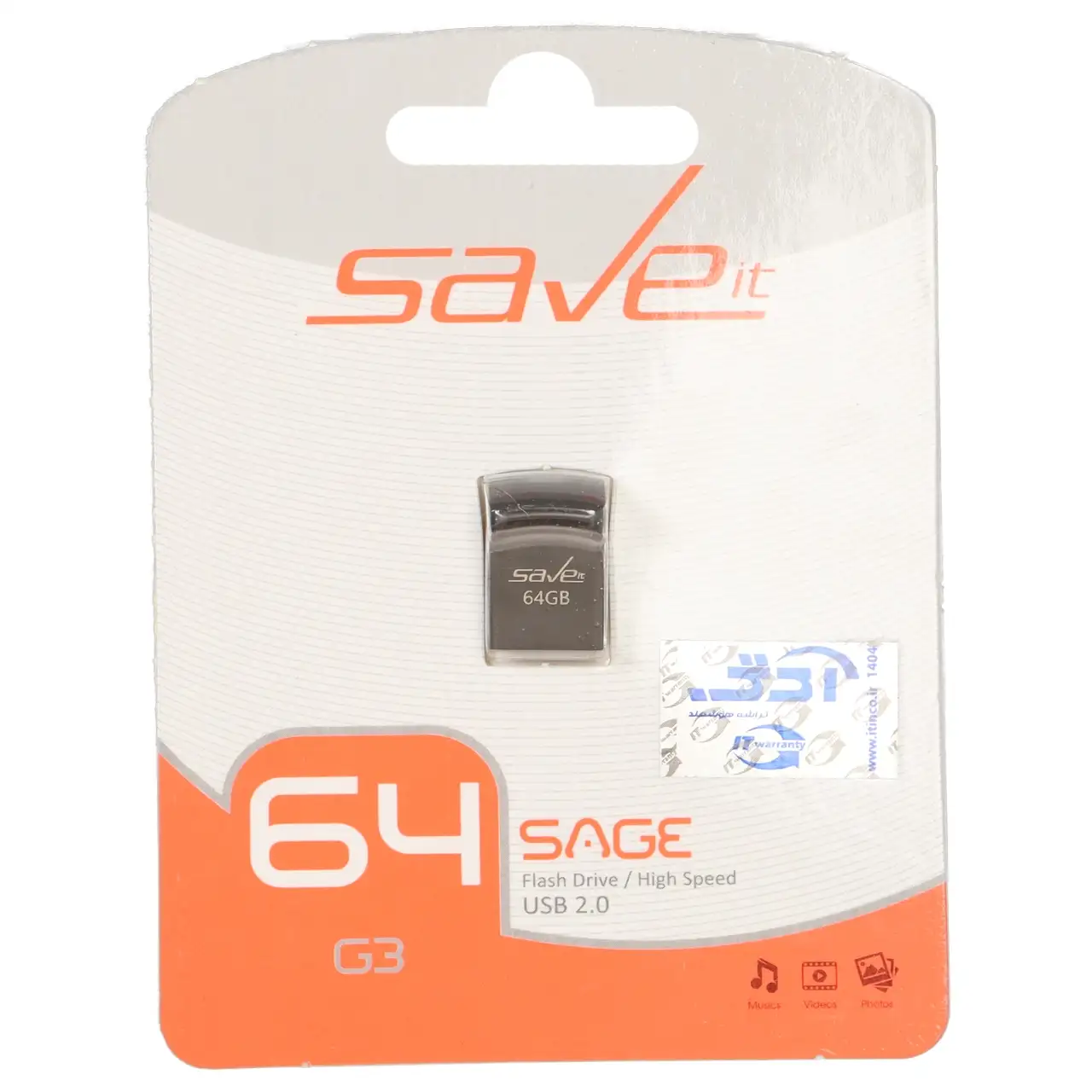 Save it Sage USB2.0 Flash Memory - 64GB مشکی (گارانتی مادام العمر آی تین)