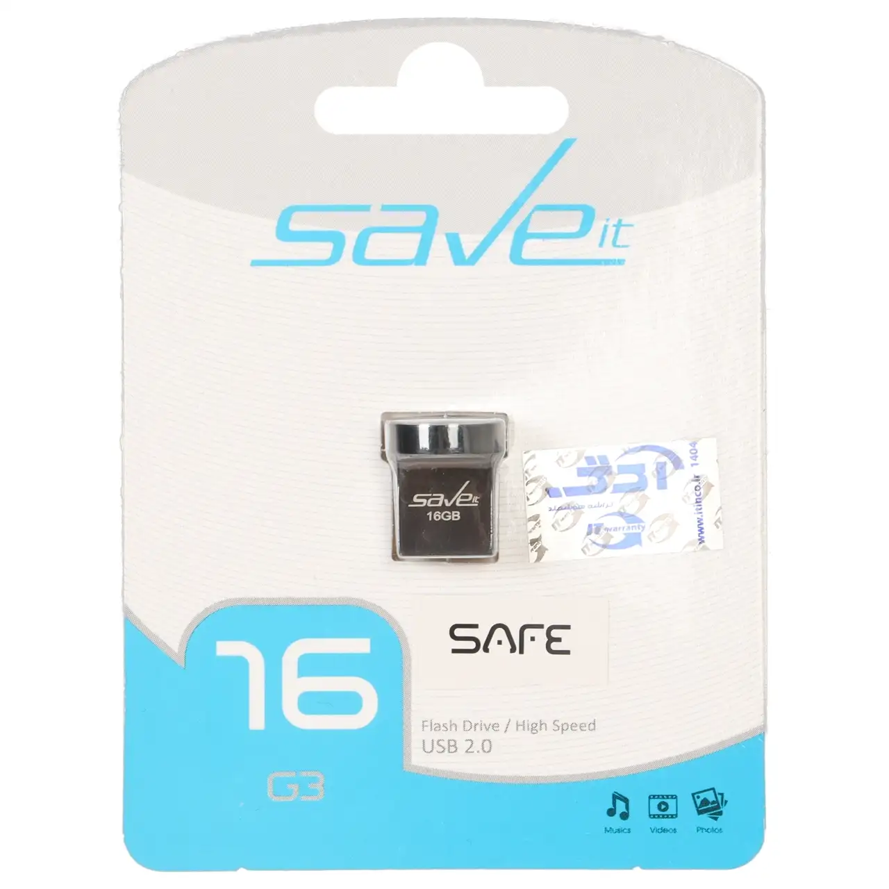 Save it Safe USB2.0 Flash Memory - 16GB مشکی (گارانتی مادام العمر آی تین)