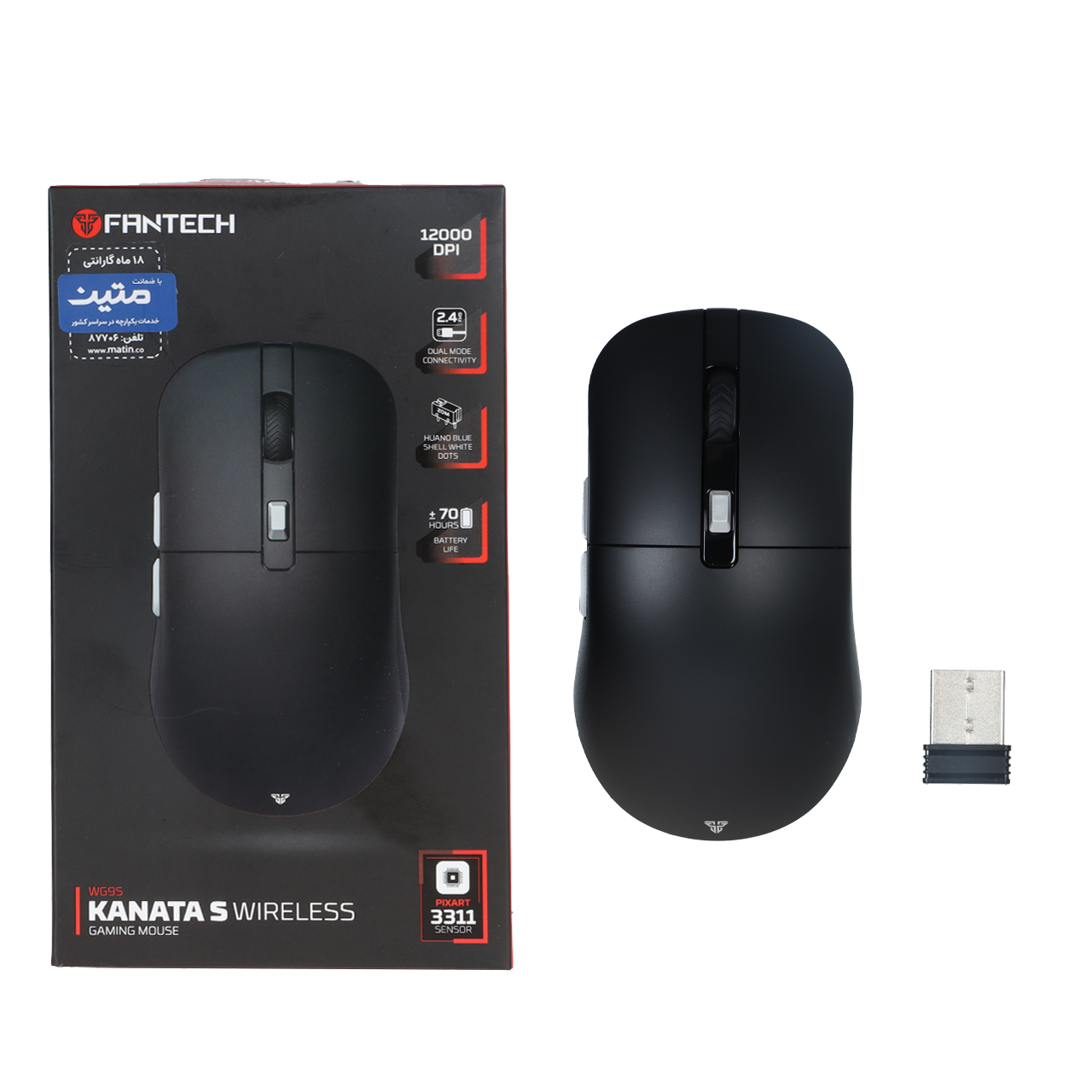 ماوس بی سیم Fantech مدل KANATAS WG95 - مشکی (گارانتی متین)