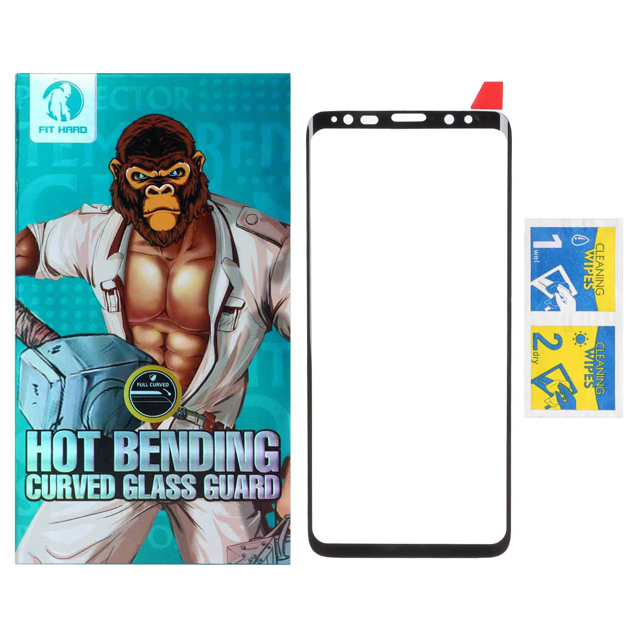 محافظ صفحه نمایش خم فول چسب Fit Hard مدل Samsung Galaxy S8 / Galaxy S9 (پک دار)