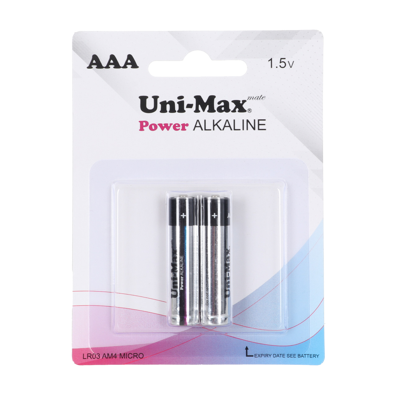 باتری نیم قلم Uni-Max AAA مدل Alkaline LR03 (بسته 2 عددی)