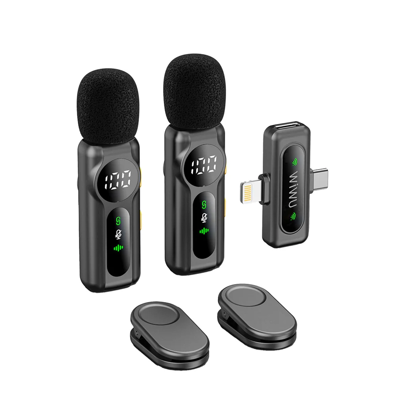 میکروفون بی سیم Wiwu Type-C/Lightning مدل Wi-WM007 - مشکی (گارانتی شش ماهه شرکتی)